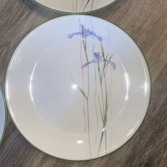 6 Vintage Corelle "Shadow Iris" 10" Dinner Plates Set, USED, White - Picture 3 of 12